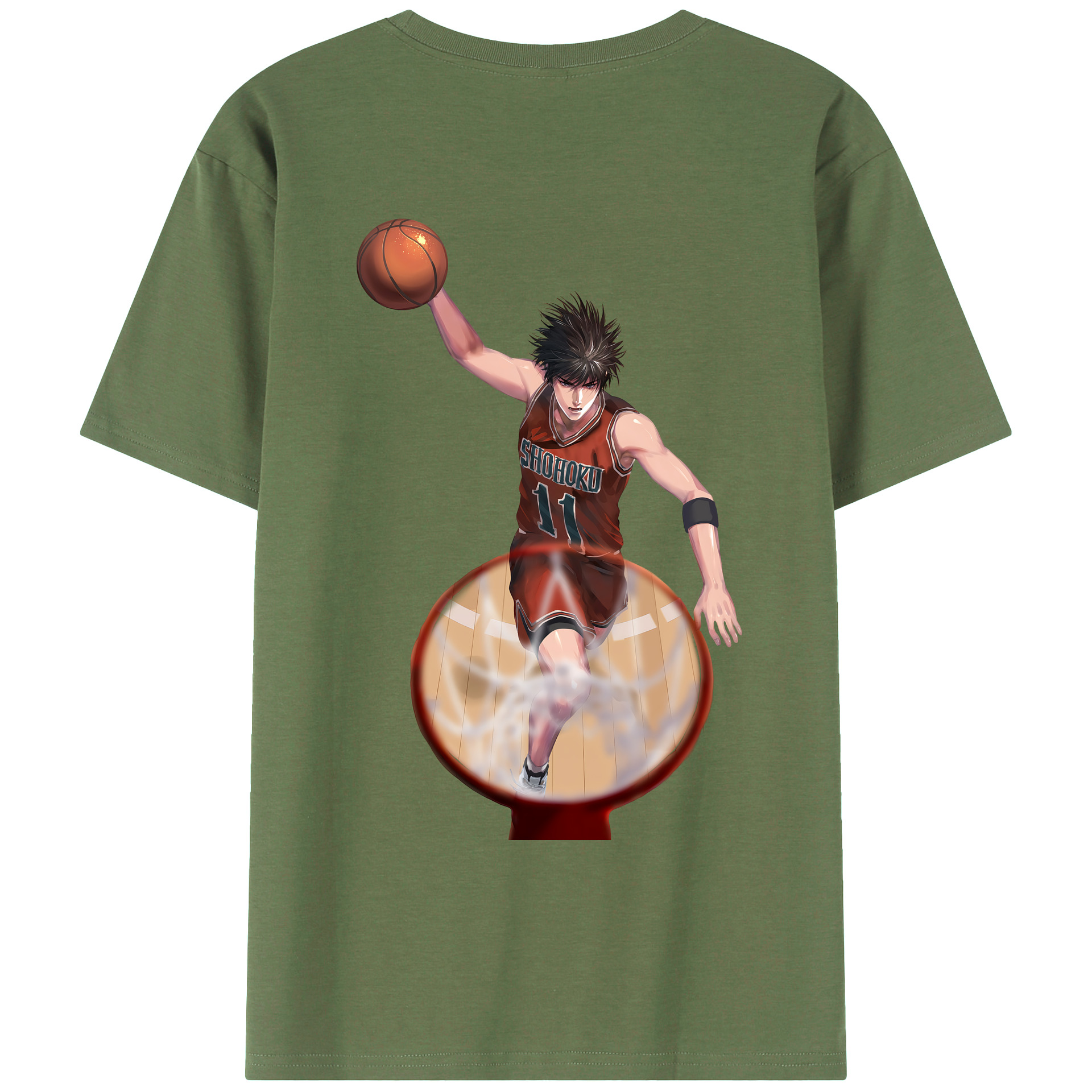 （画像用） SLAM DUNK／スラムダンク 綿100％ メンズ半袖Tシャツ（バックプリント） 通気性